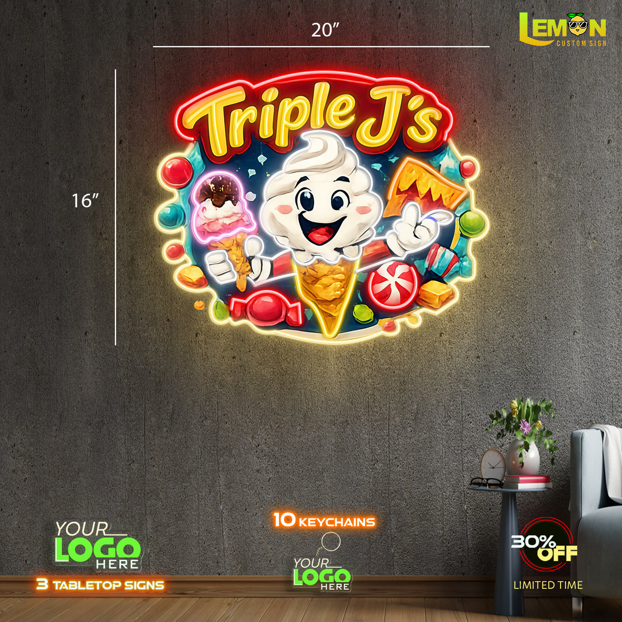 Triple J's | LED NEON SIGN