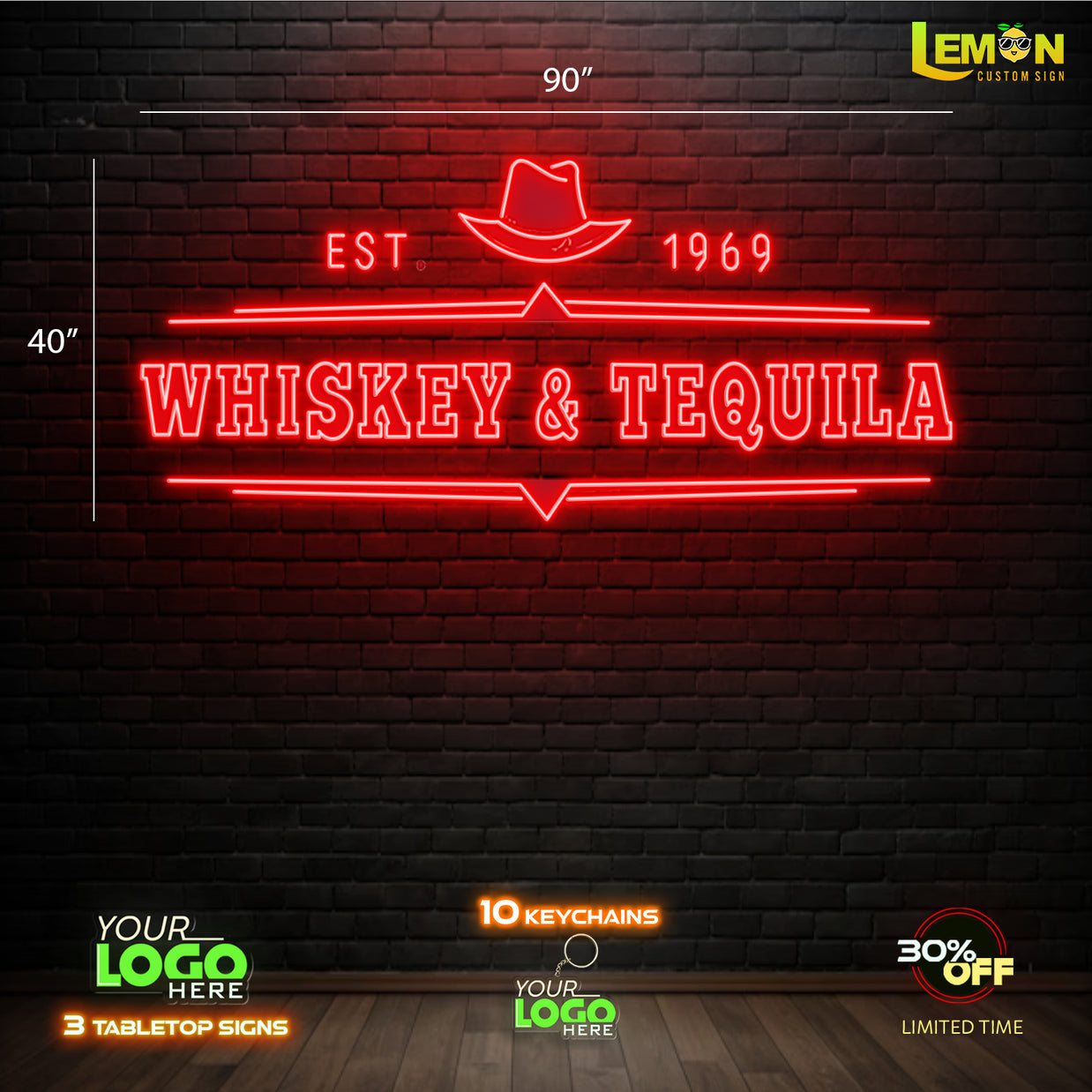 WHISKEY & TEQUILA | LED NEON SIGN ( OUTDOOR SIGN)