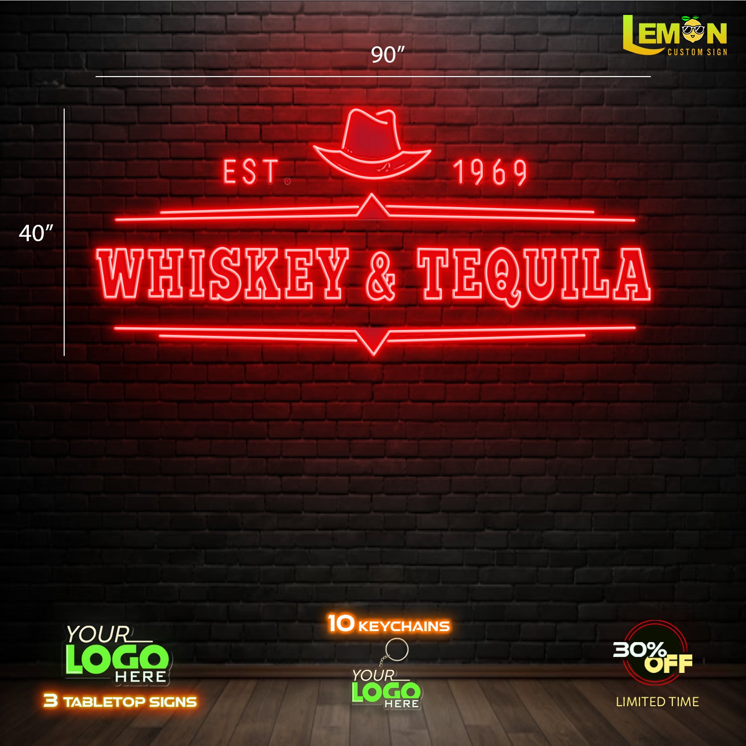 WHISKEY & TEQUILA | LED NEON SIGN ( OUTDOOR SIGN)