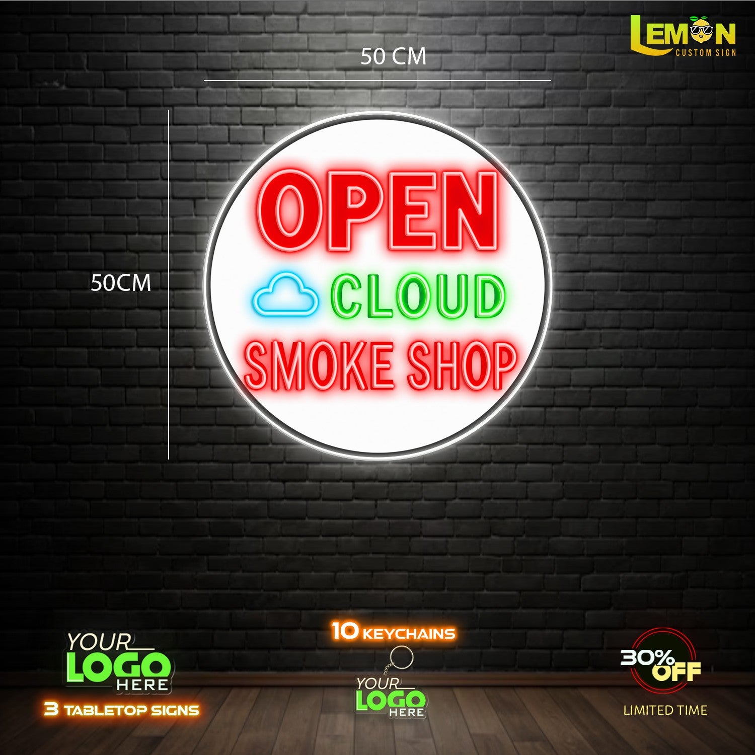 OPEN CLOUD SMOKE SHOP | LED NEON SIGN
