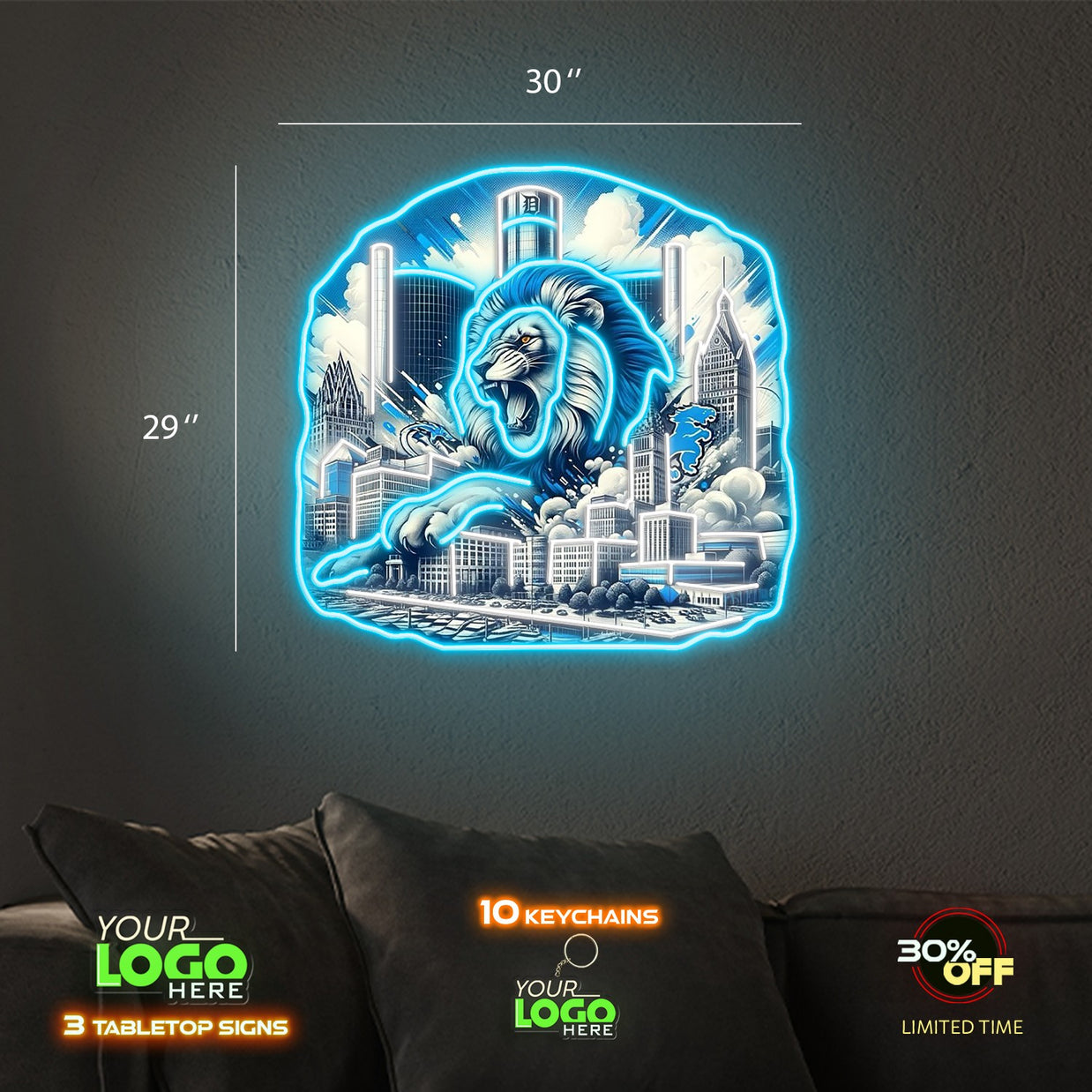 LIONS | LED NEON SIGN (2 SIGNS)