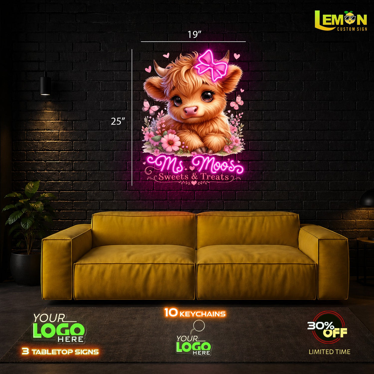 Ms. Moo's Sweets & Treats| LED NEON SIGN