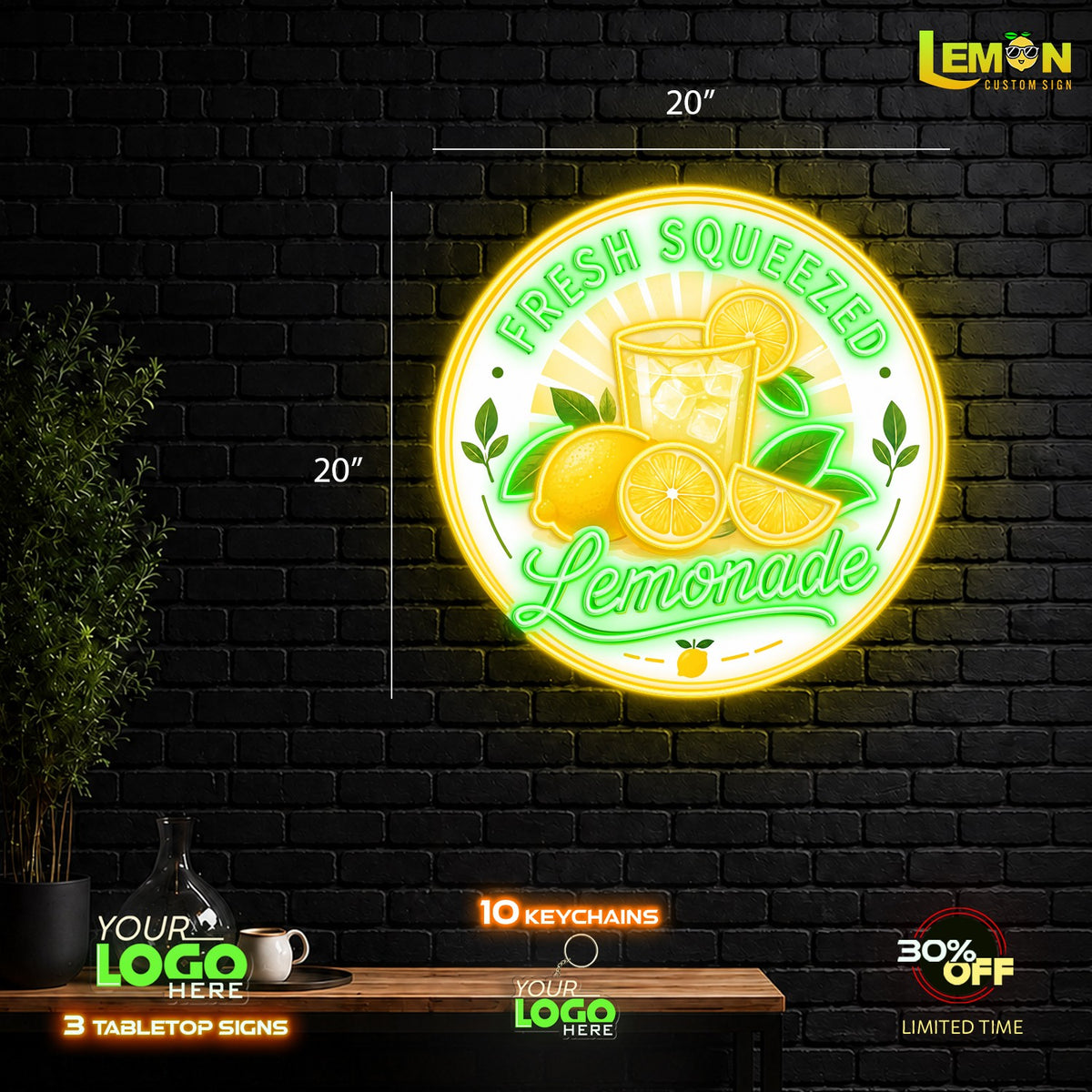Fresh Squeezed Lemonade |LED NEON SIGN ( 2 signs)