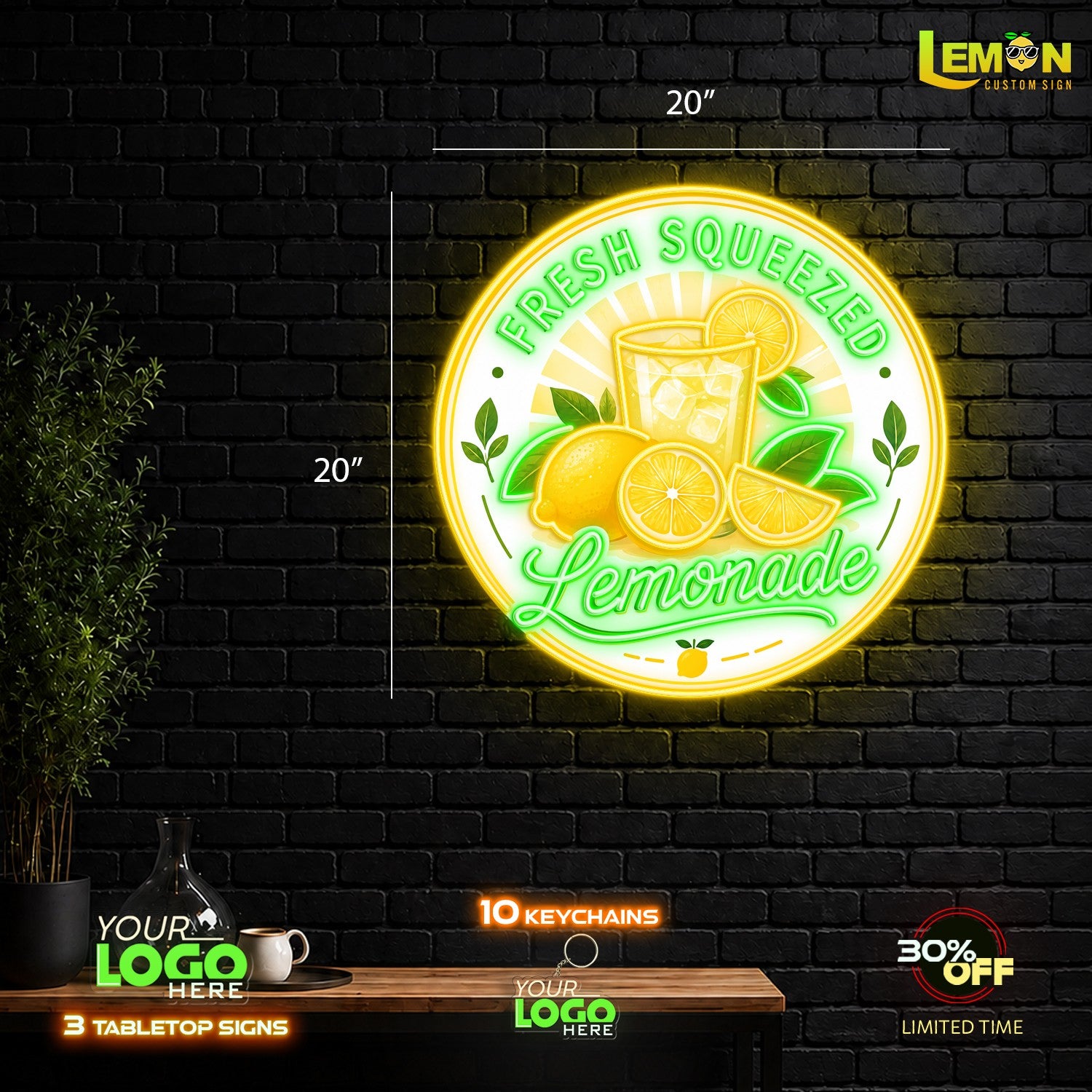 Fresh Squeezed Lemonade |LED NEON SIGN ( 2 signs)