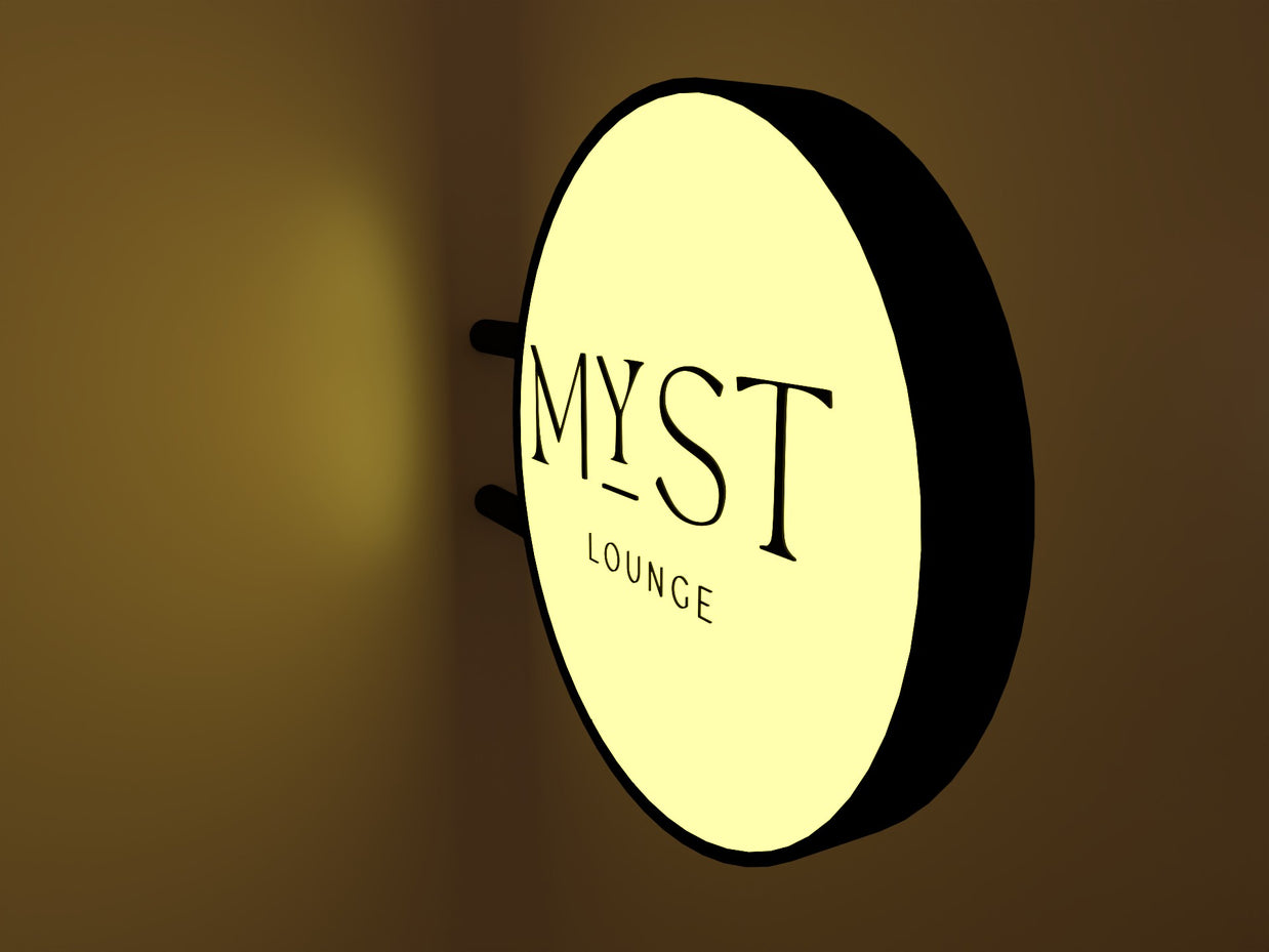 MYST LOUNGE CAFE (2 signs) | ILLUMINATED BLADE  SIGN