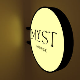 MYST LOUNGE CAFE (2 signs) | ILLUMINATED BLADE  SIGN