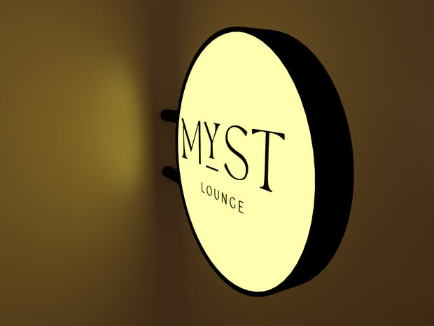 MYST LOUNGE CAFE (2 signs) | ILLUMINATED BLADE  SIGN
