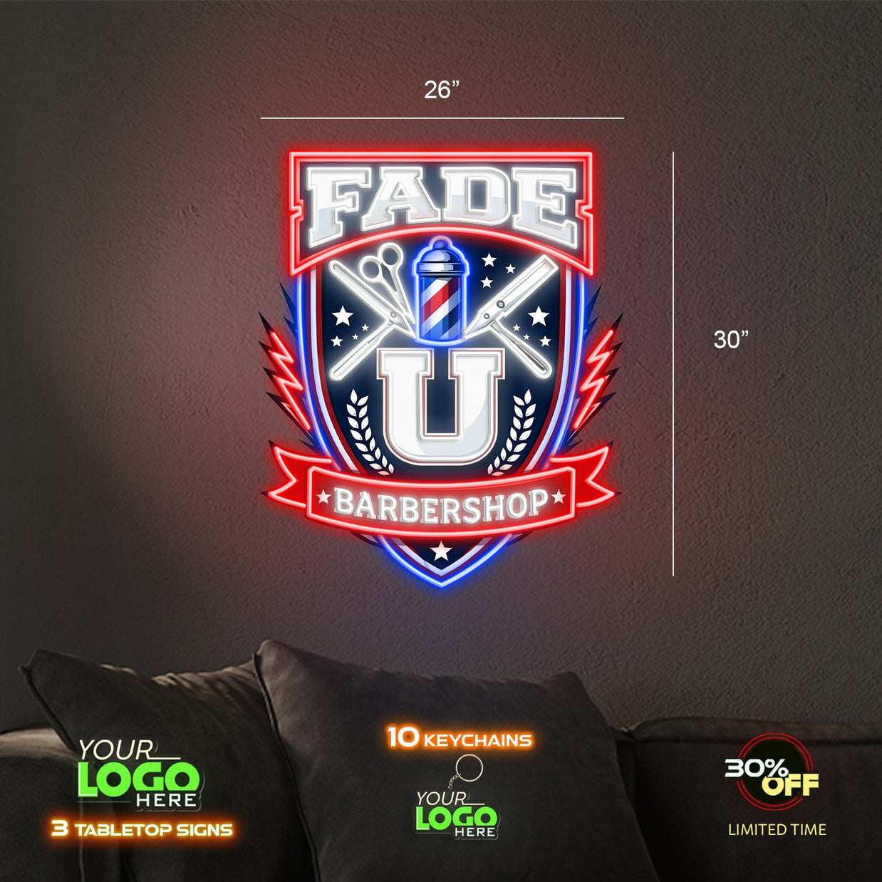 FADE BARBERSHOP  | LED NEON SIGN
