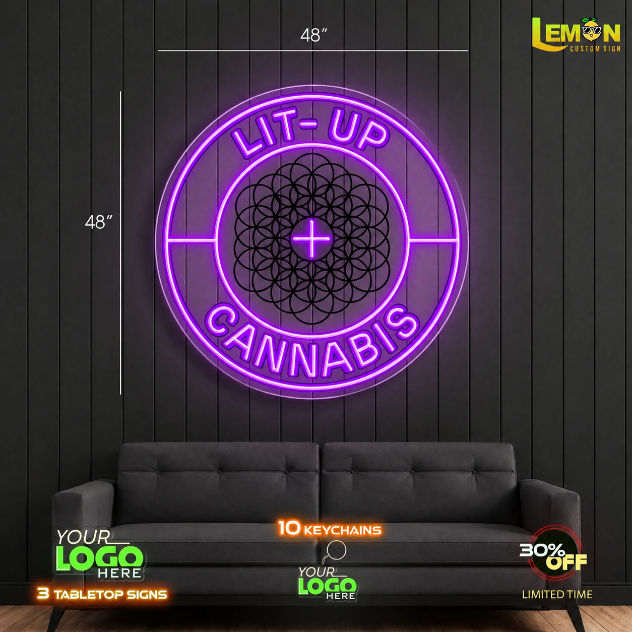 LIT UP CANNABIS | LED NEON SIGN (2 SIGNS)