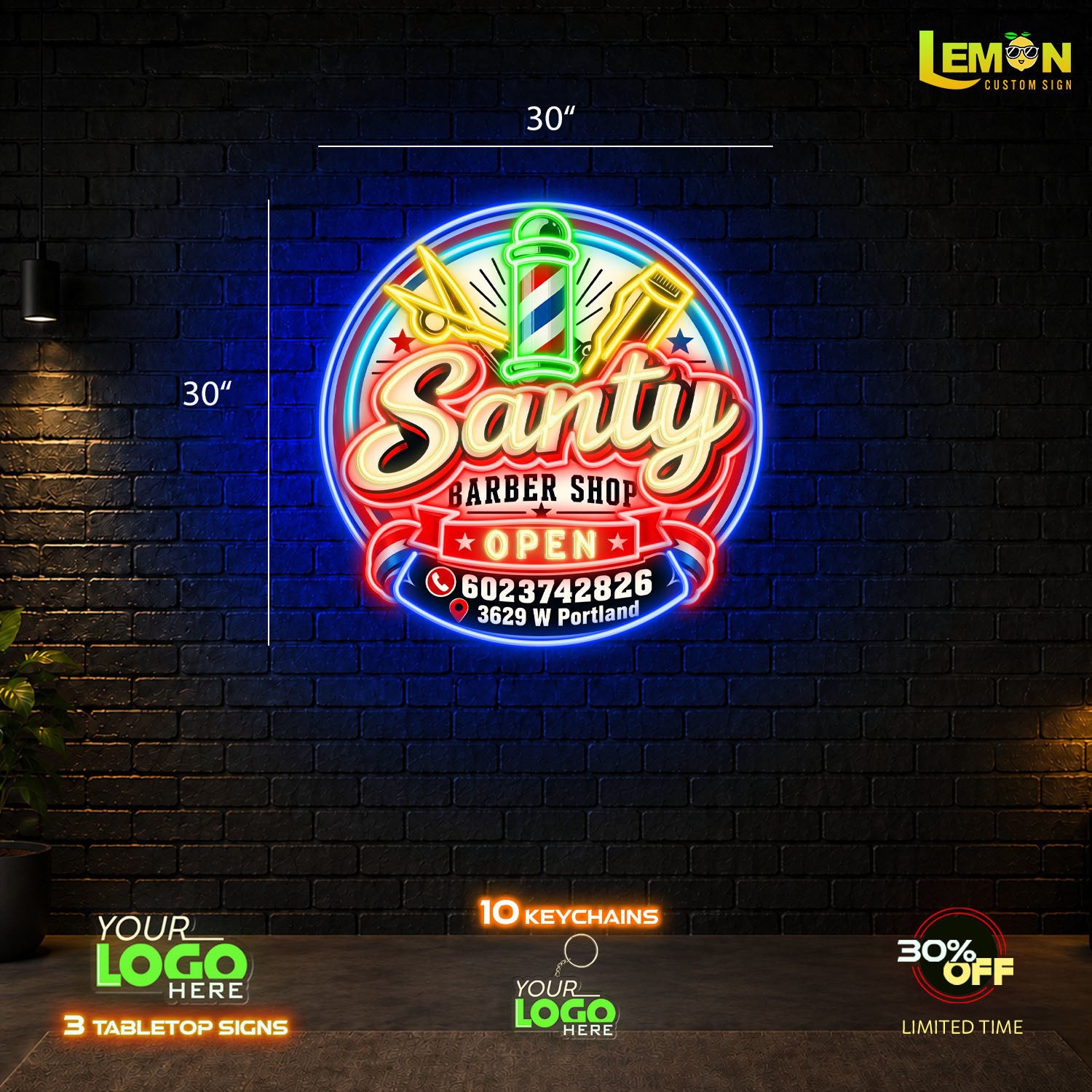 Santy Barber shop| LED NEON SIGN