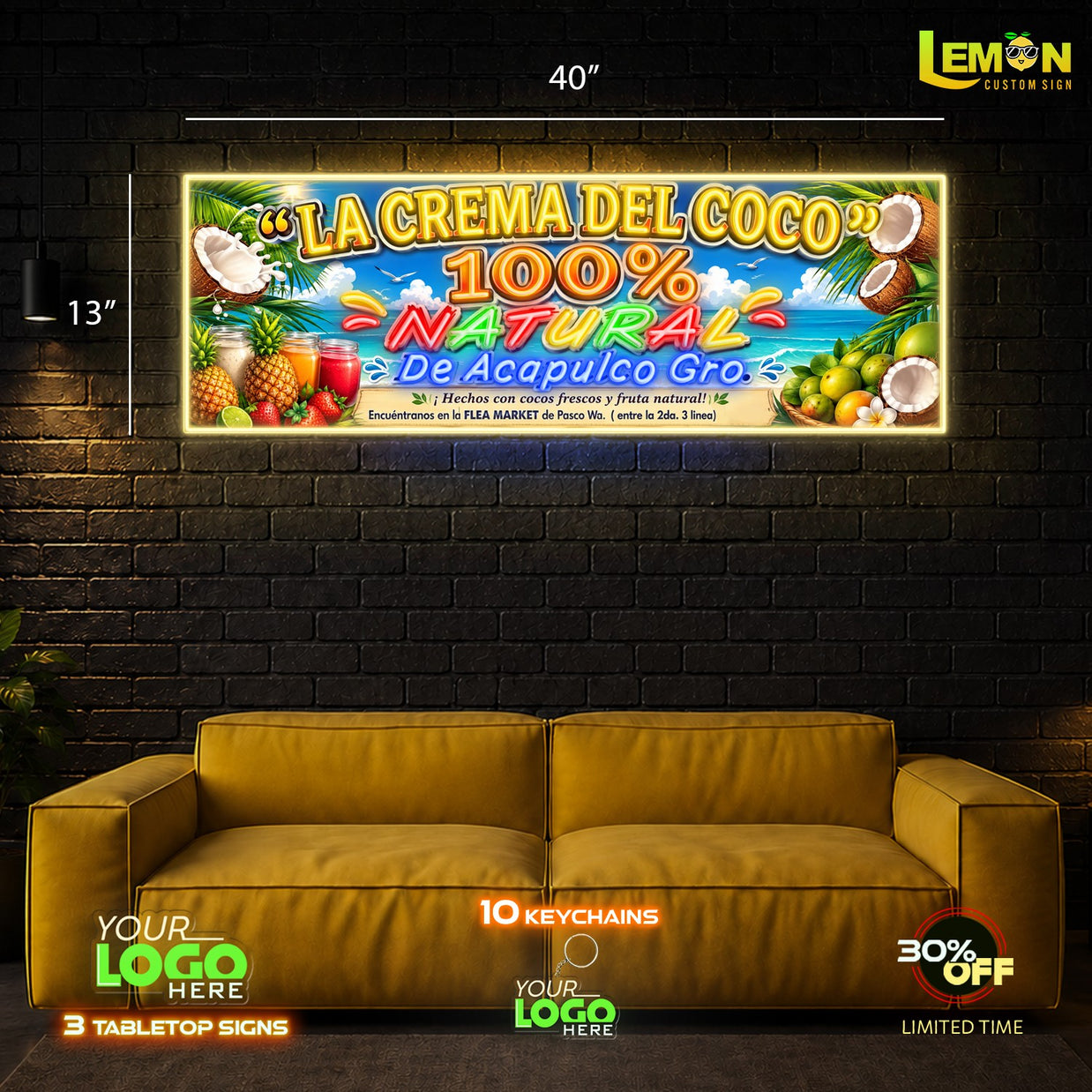 LA CREMA DEL COCO |LED NEON SIGN (OUTDOOR SIGN)