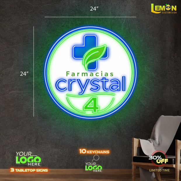 FARMACIAS CRYSTAL 4 | LED NEON SIGN (WATERPROOF SIGN)