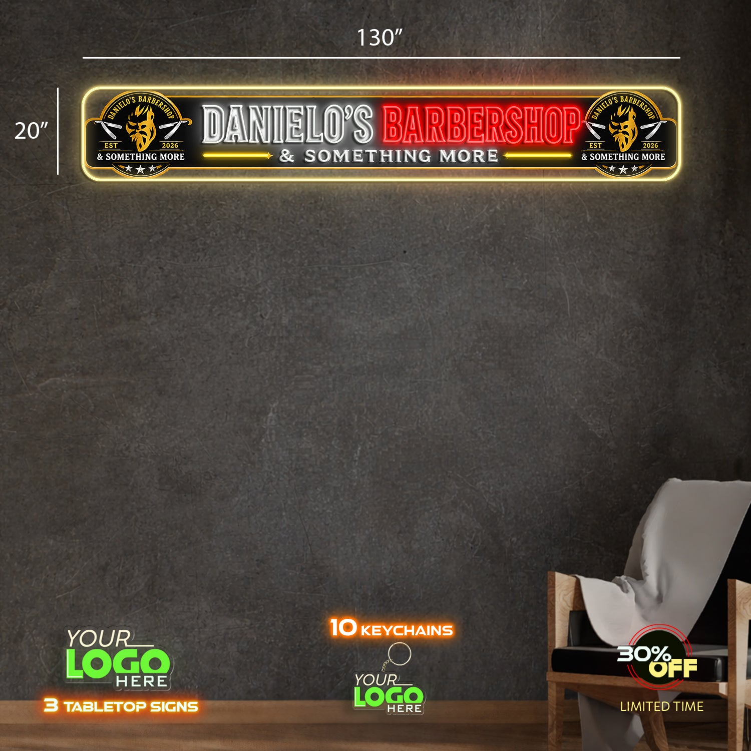DANIELO'S BARBERSHOP | LED NEON SIGN