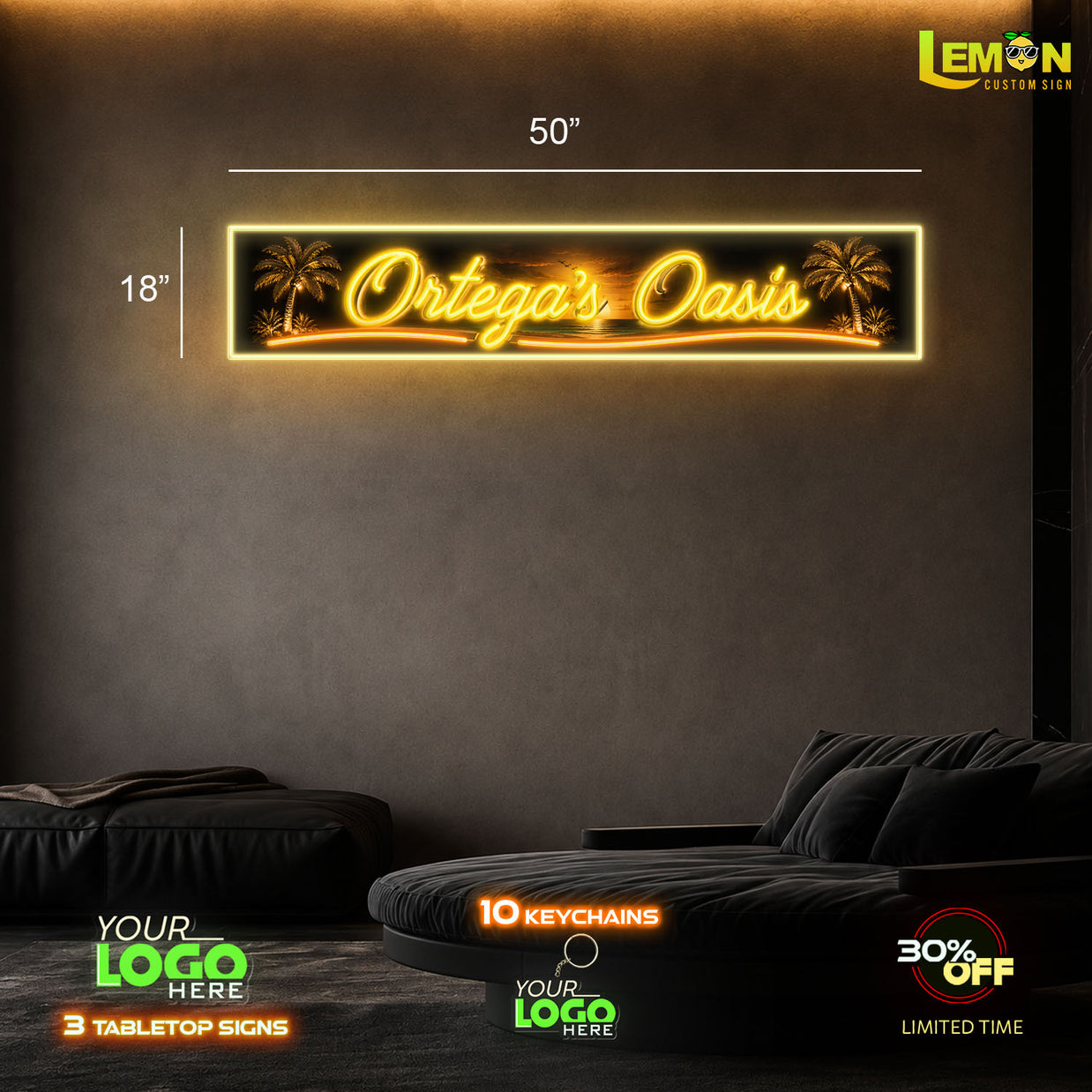ORTEGA'S OASIS | LED NEON SIGN (WATERPROOF SIGN)