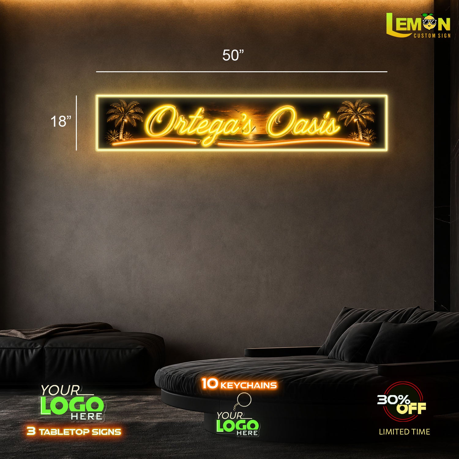 ORTEGA'S OASIS | LED NEON SIGN (WATERPROOF SIGN)