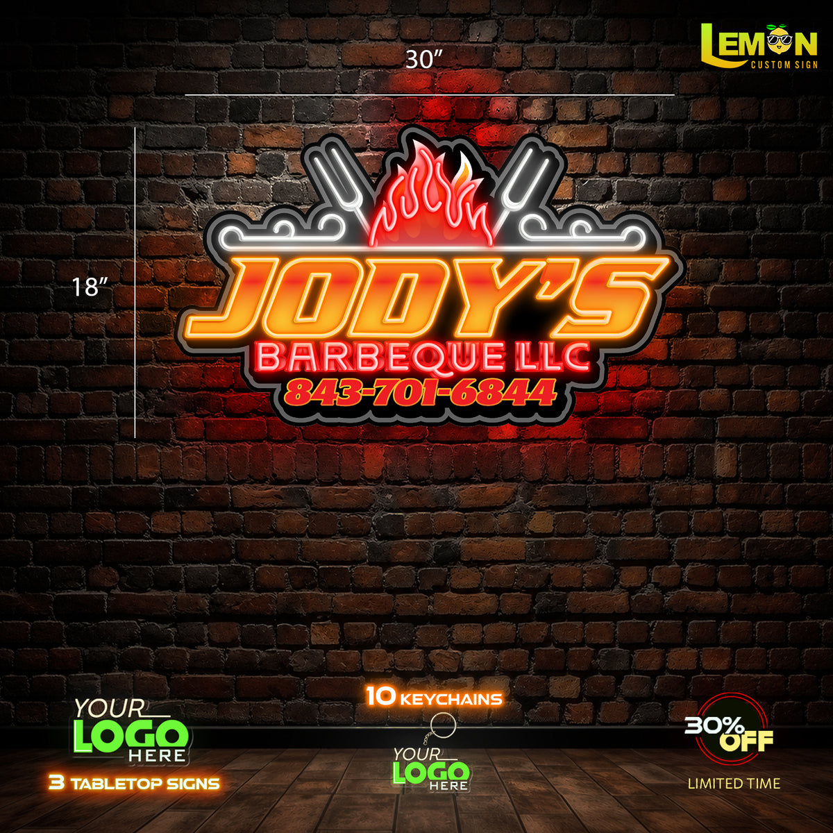 JODY'S BARBEQUE LLC | LED NEON SIGN (Waterproof Sign)