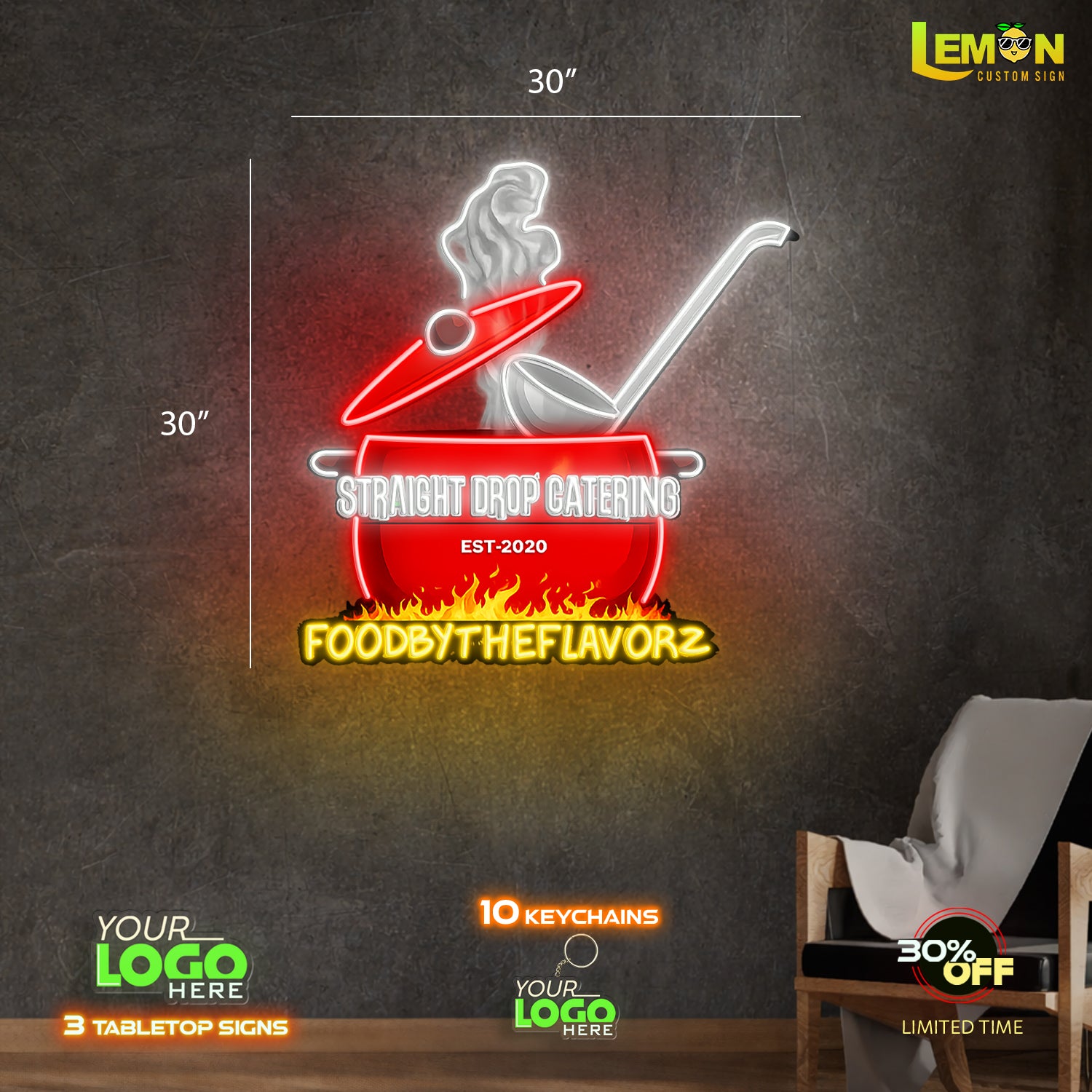STRAIGHT DROP CATERING | LED NEON SIGN