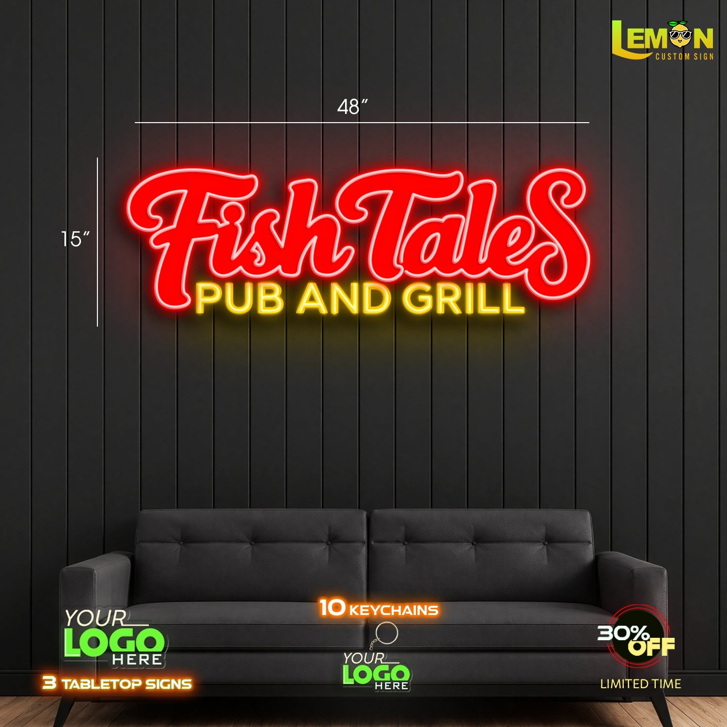 Fish Tales Pub and Grill | LED NEON SIGN (2 SIGNS INDOOR)