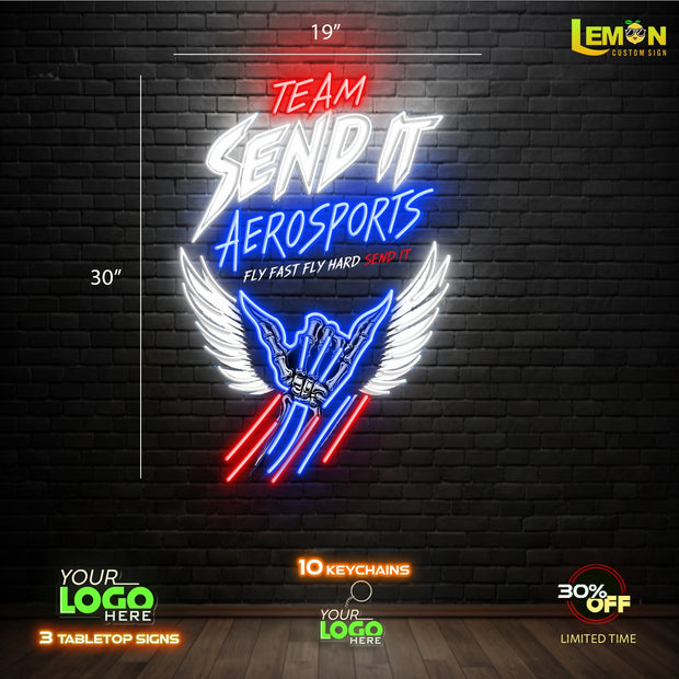 TEAM SEND IT AEROSPORTS | LED NEON SIGN