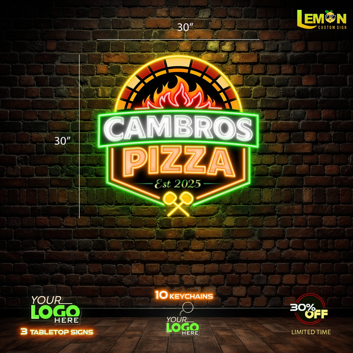 CAMBROS PIZZA | LEMON NEON SIGN