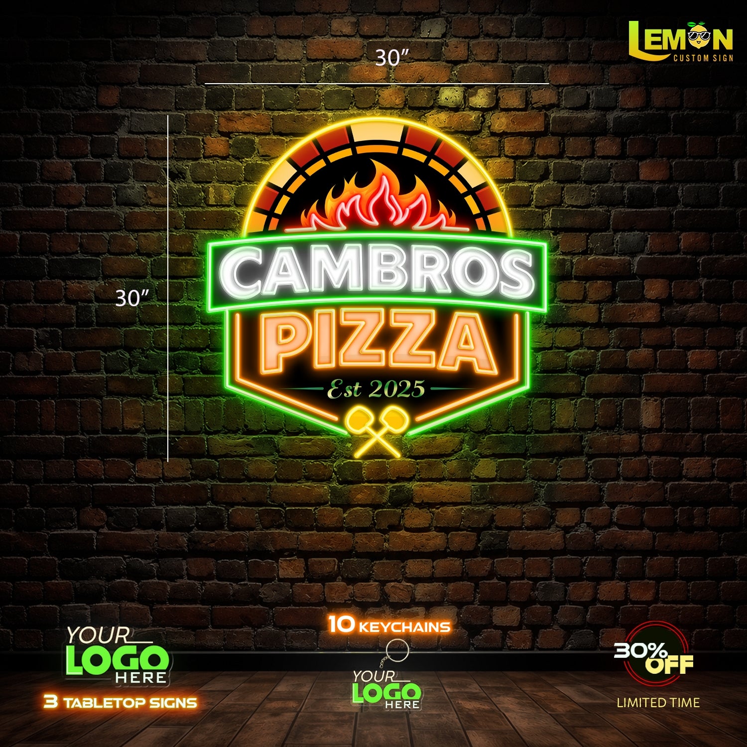 CAMBROS PIZZA | LEMON NEON SIGN