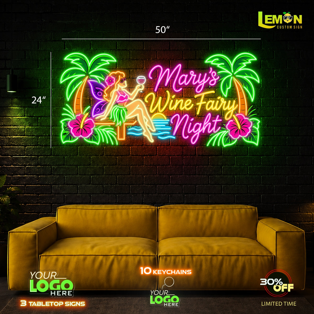 Mary's Wine Fairy Night | LED NEON SIGN