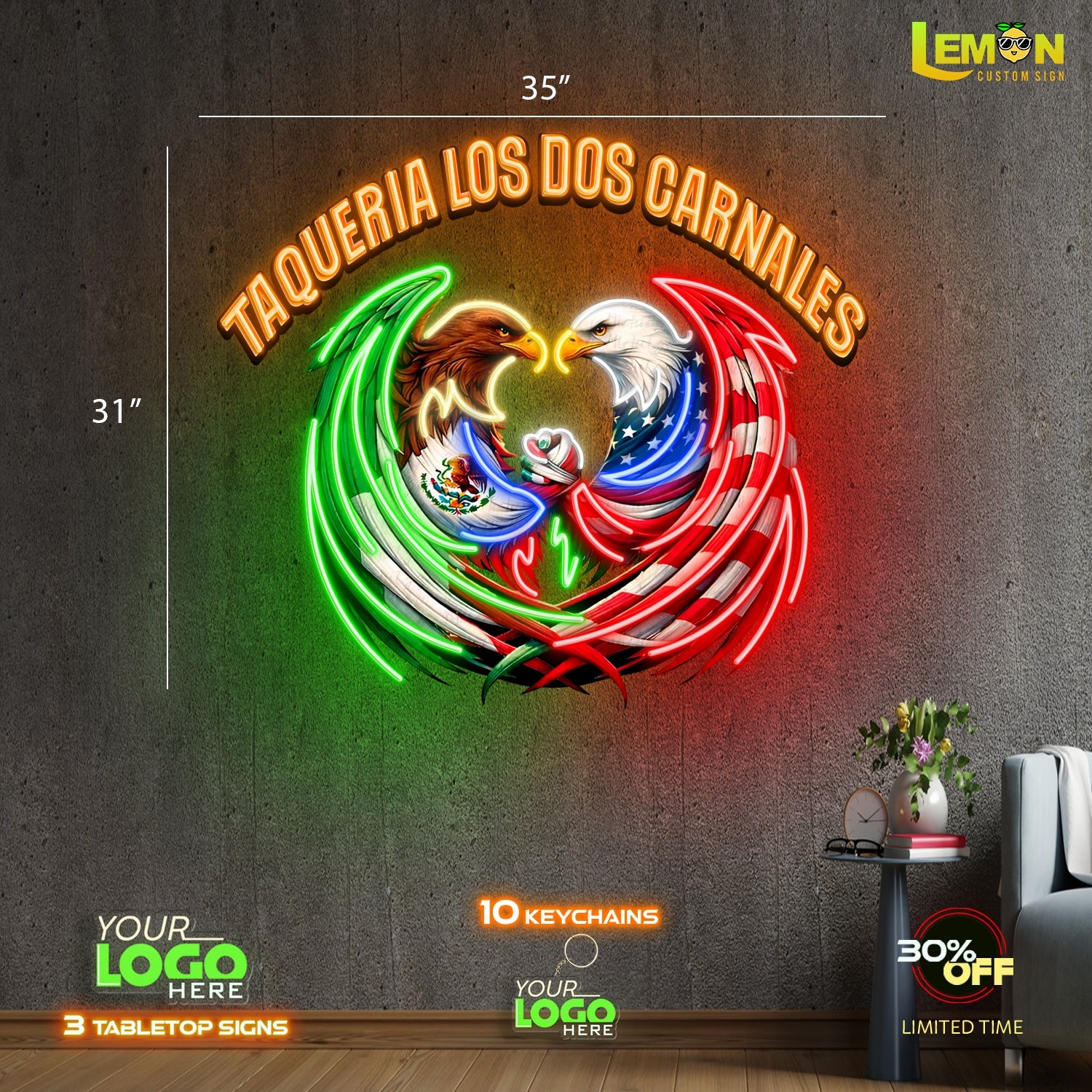 TAQUERIA LOS DOS CARNALES | LED NEON SIGN
