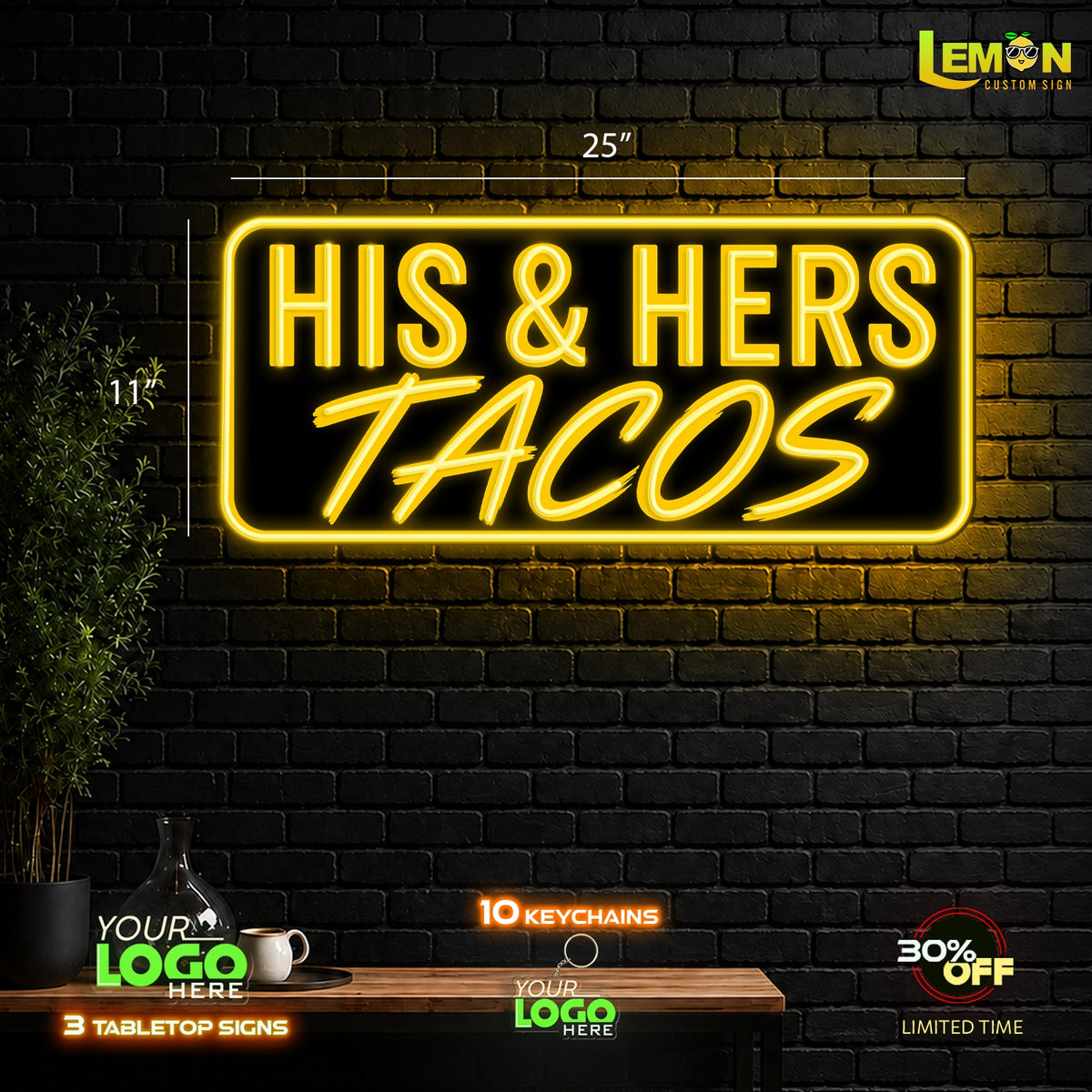 HIS & HERS TACOS | LED NEON SIGN