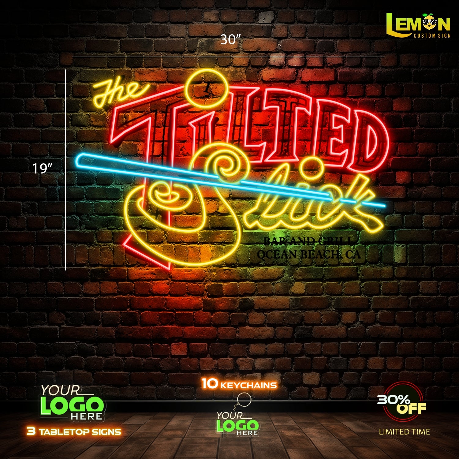 The Tilted Slick| LED NEON SIGN