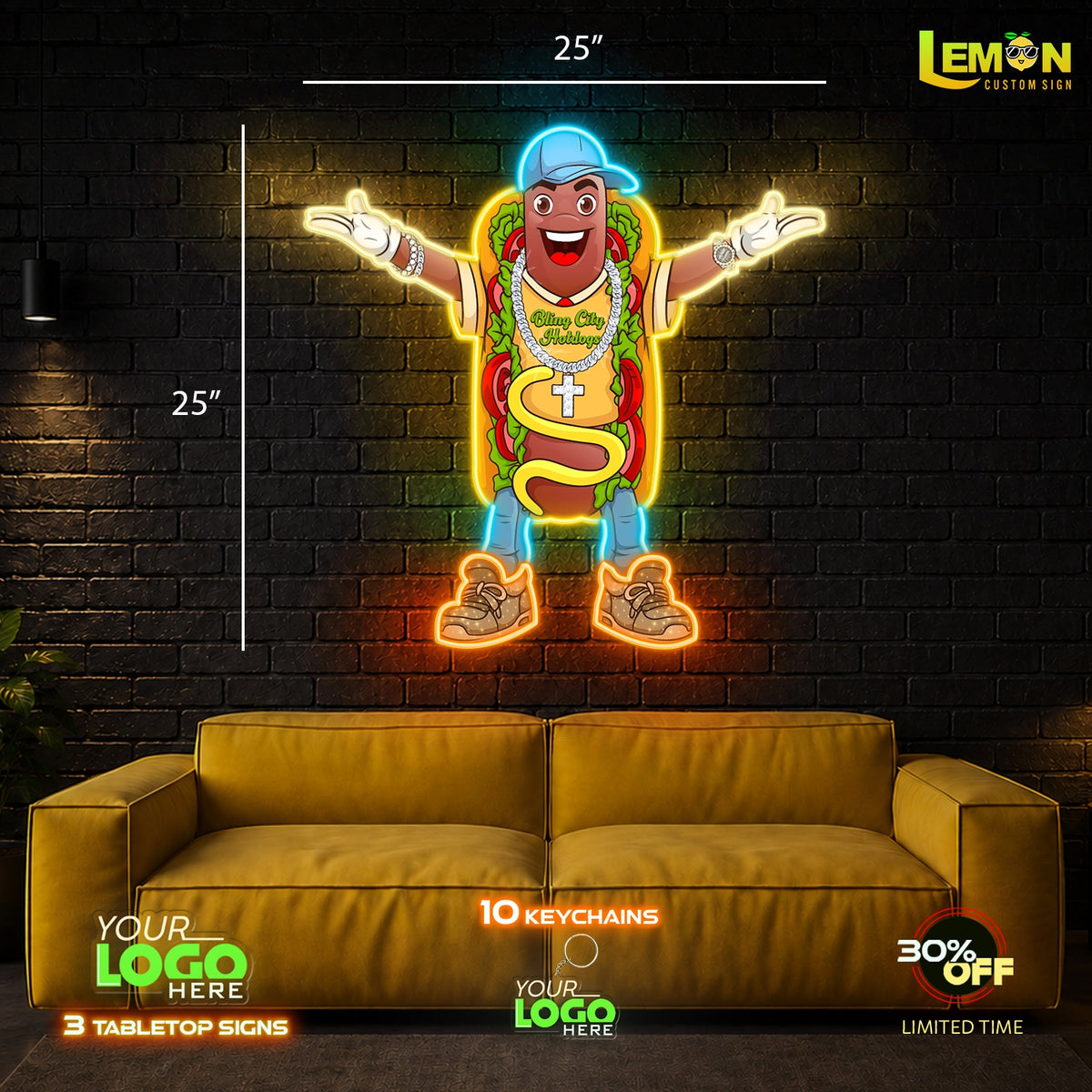 BLING CITY & HOTDOGS | LED NEON SIGN (2 SIGNS)
