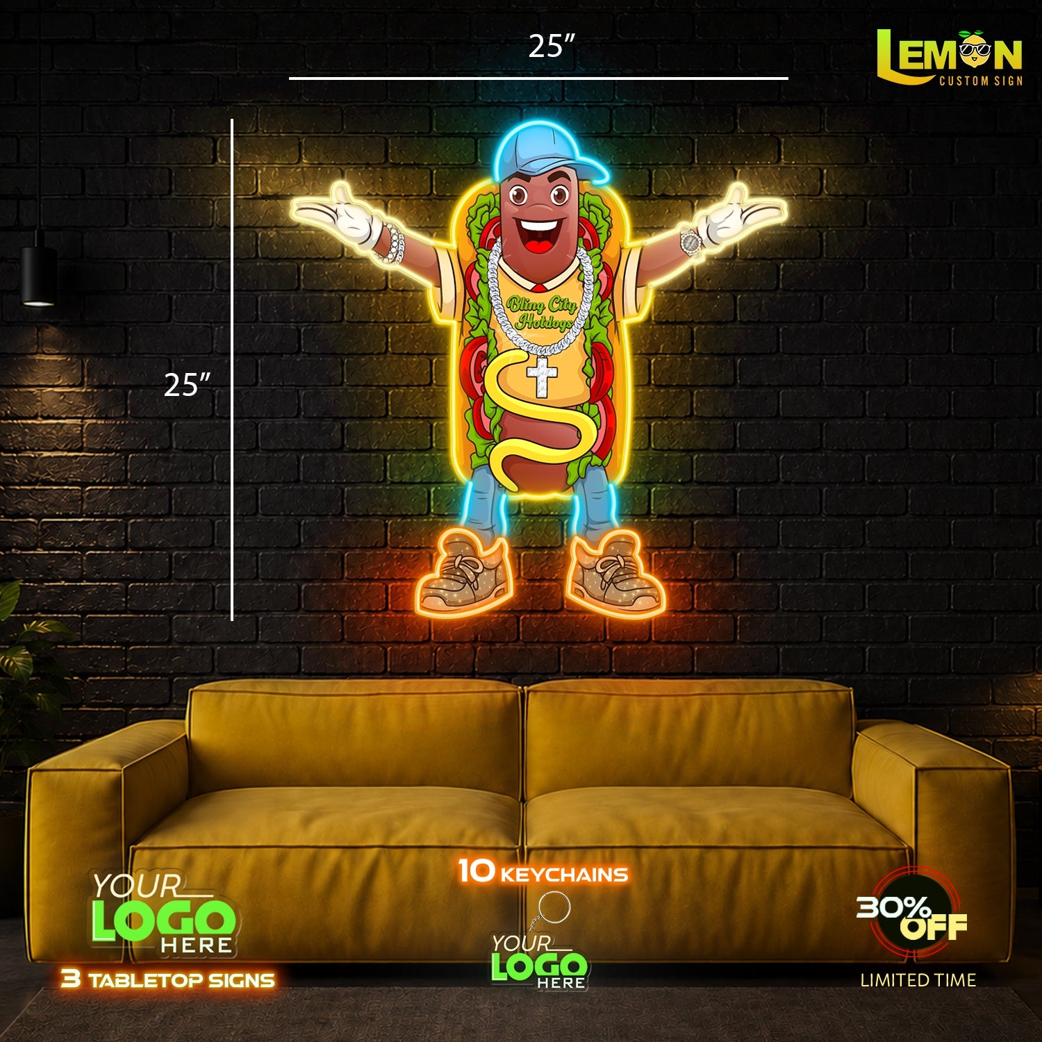 BLING CITY & HOTDOGS | LED NEON SIGN (2 SIGNS)
