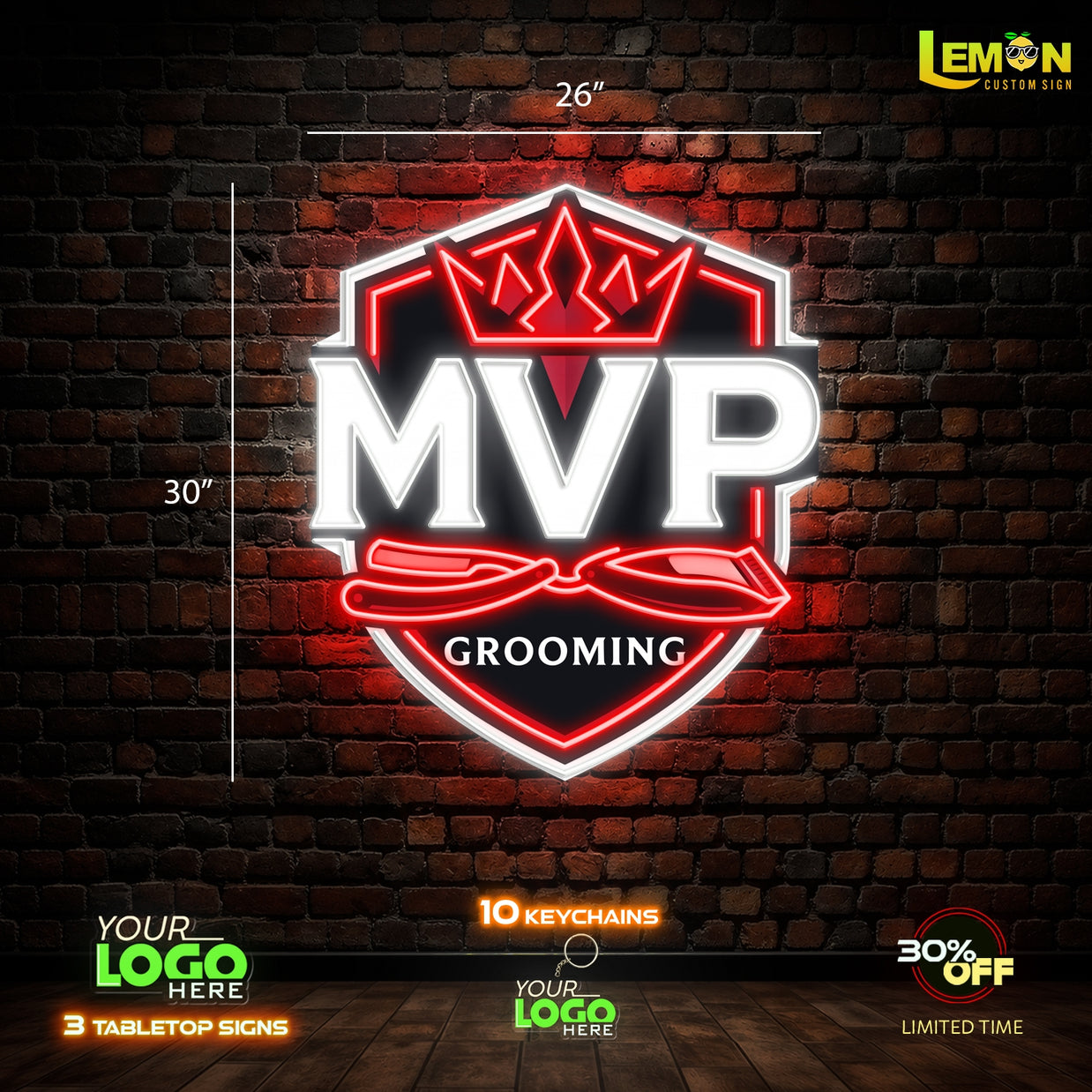 MVP GROOMING | LED NEON SIGN 30 INCH
