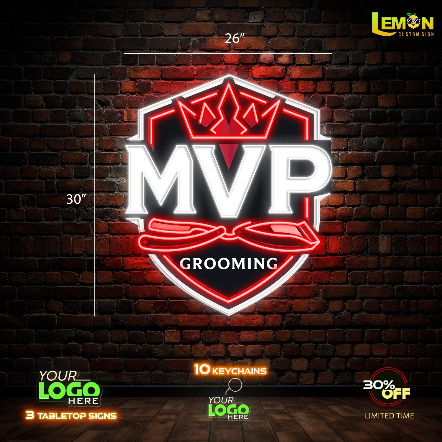 MVP GROOMING | LED NEON SIGN 30 INCH