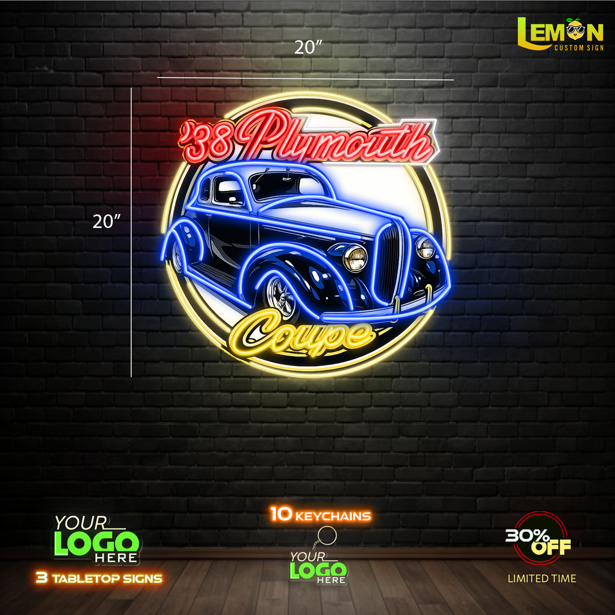 38 PLYMOUTH COUPE | LED NEON SIGN