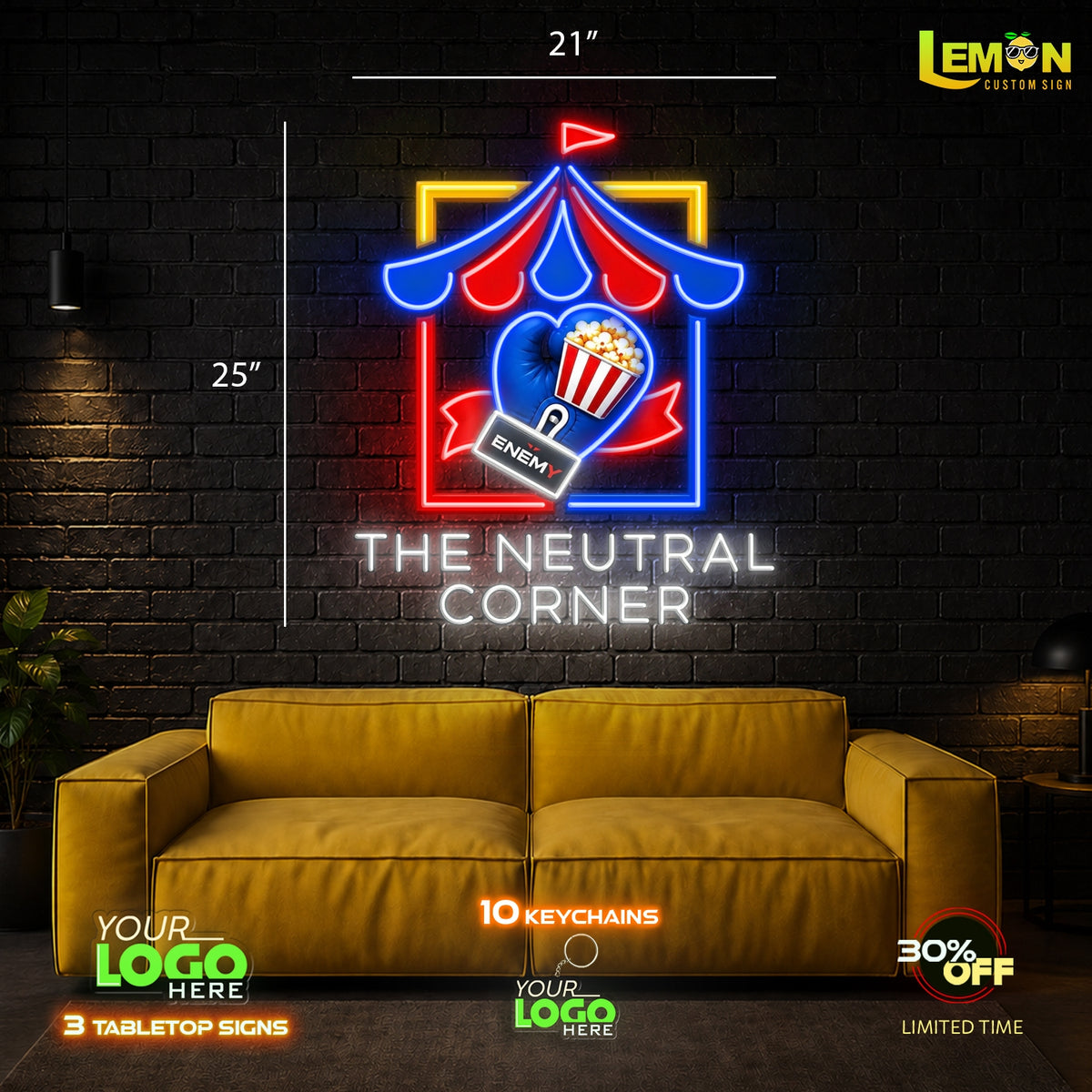 Enemy boxing club | LED NEON SIGN (Waterproof)