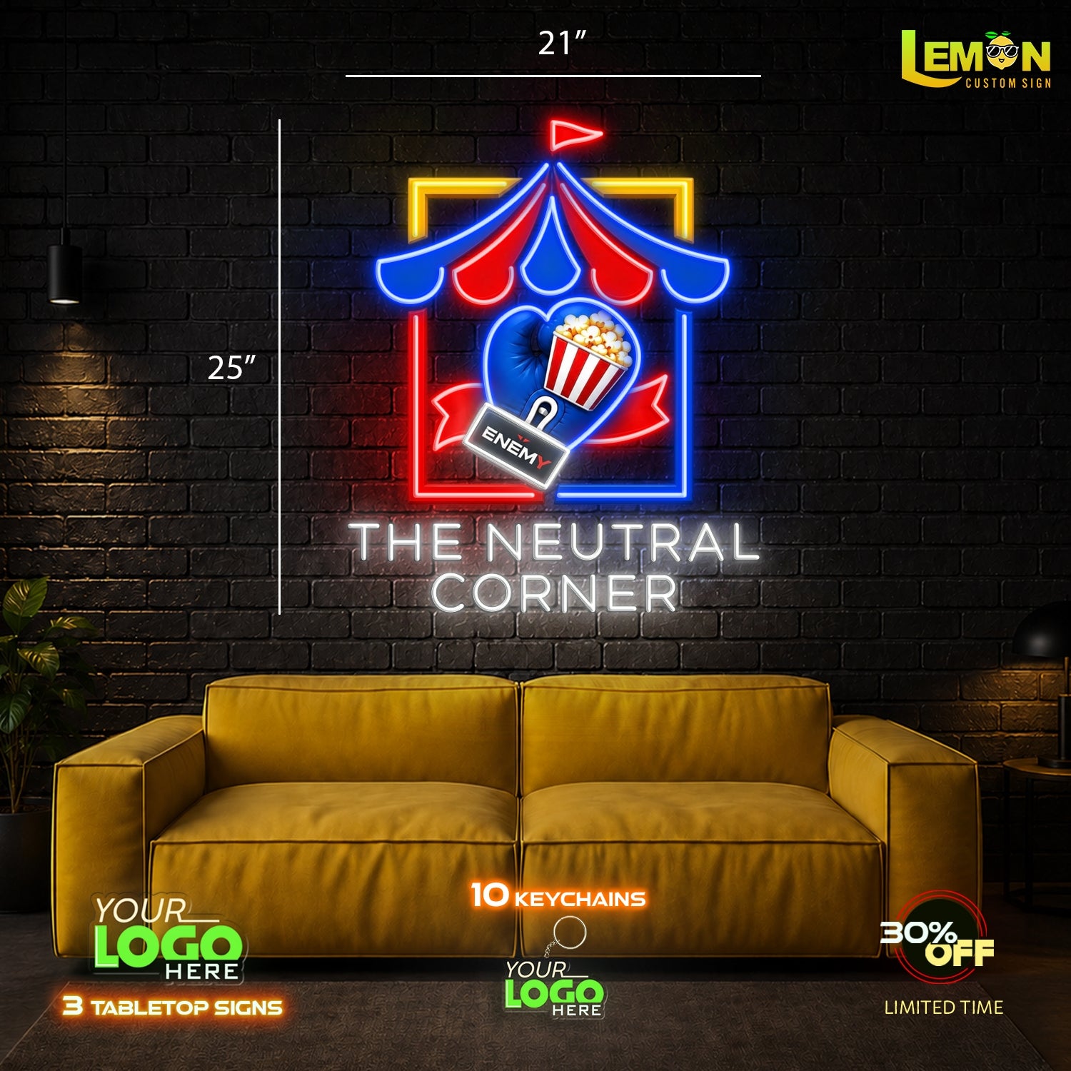 Enemy boxing club | LED NEON SIGN (Waterproof)