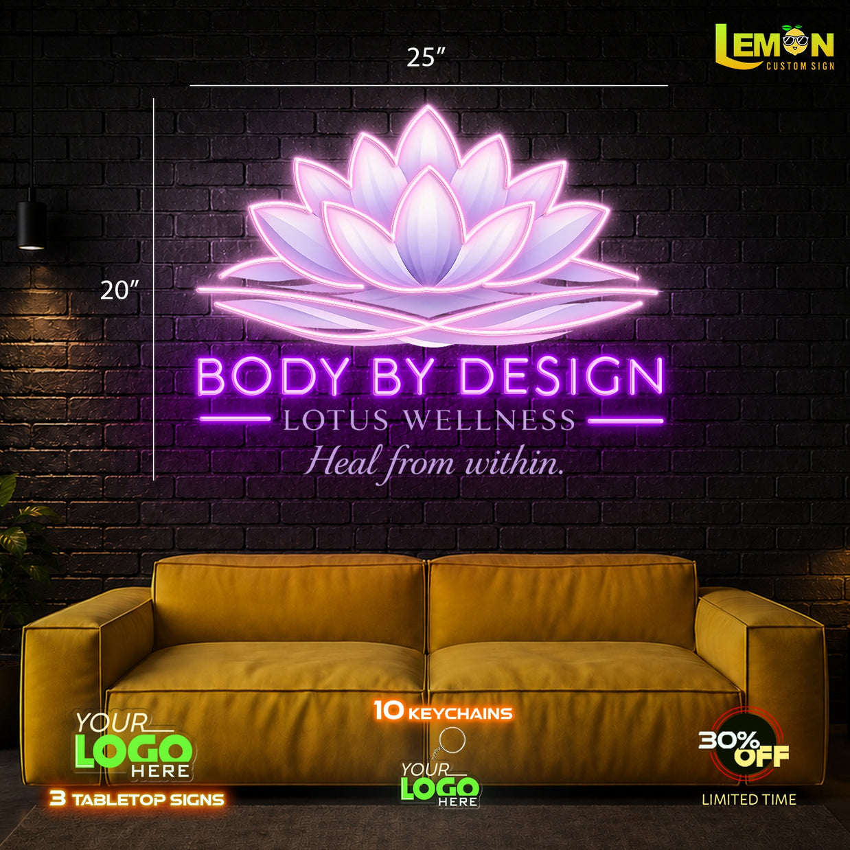 BODY BY DESIGN | LED NEON SIGN (2 SIGNS)