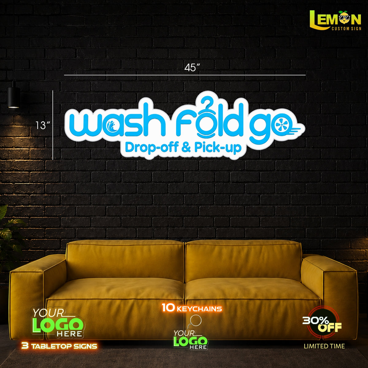 WASH FOLD GO | SIGN (NO LED)