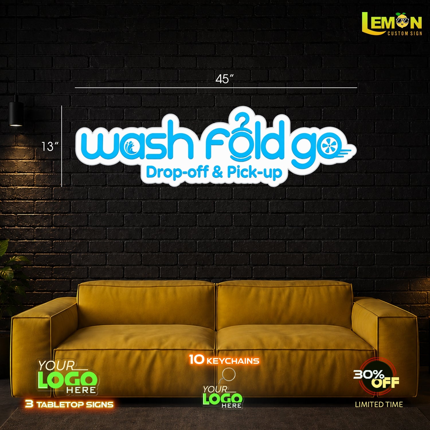 WASH FOLD GO | SIGN (NO LED)