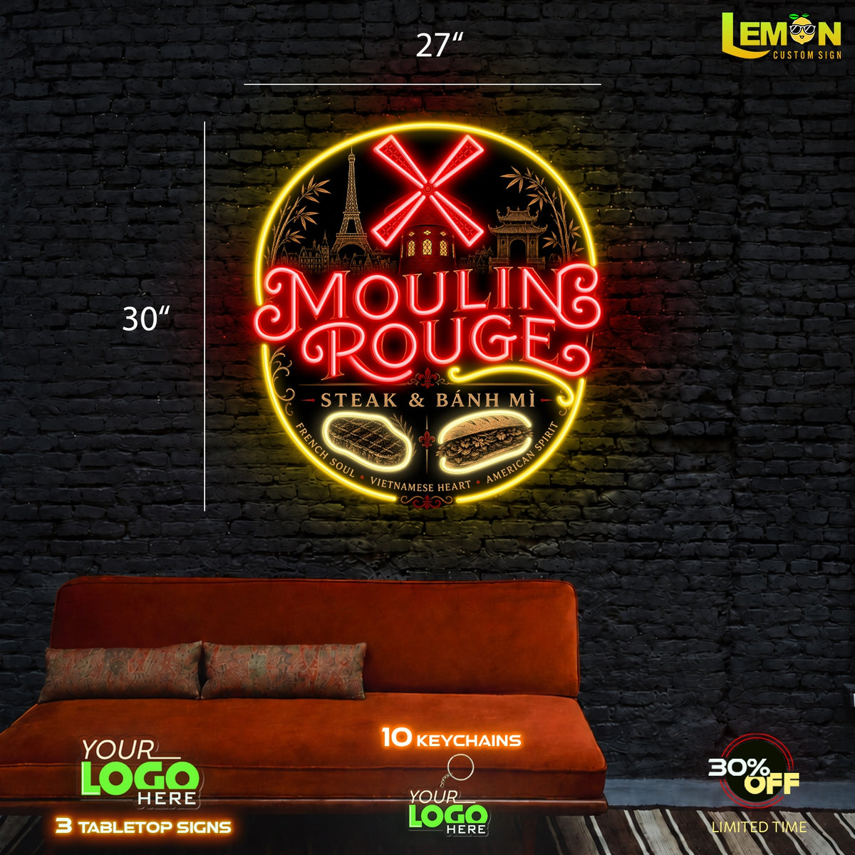 MOULING ROUGE | LED NEON SIGN 30 INCH