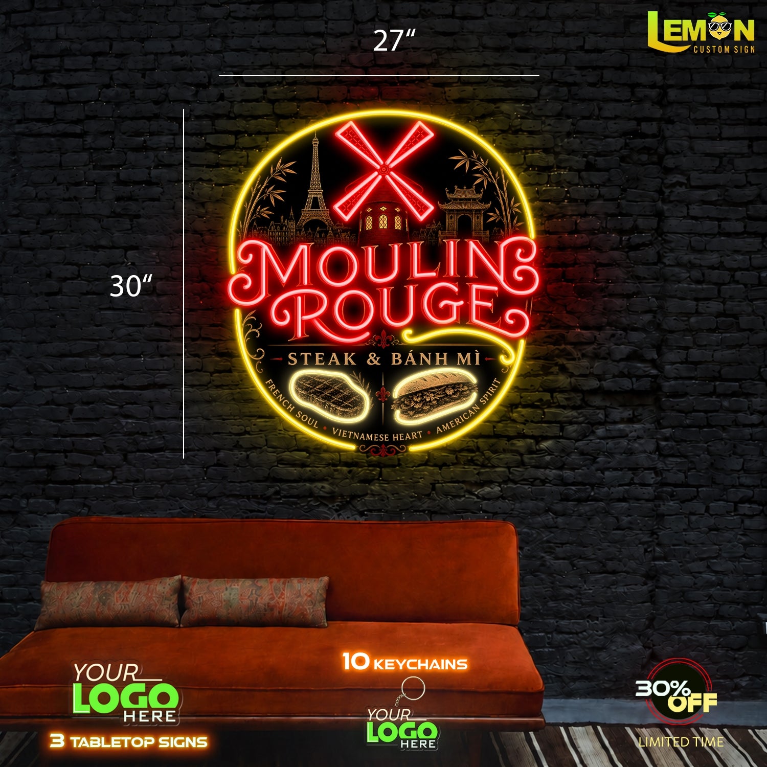 MOULING ROUGE | LED NEON SIGN 30 INCH