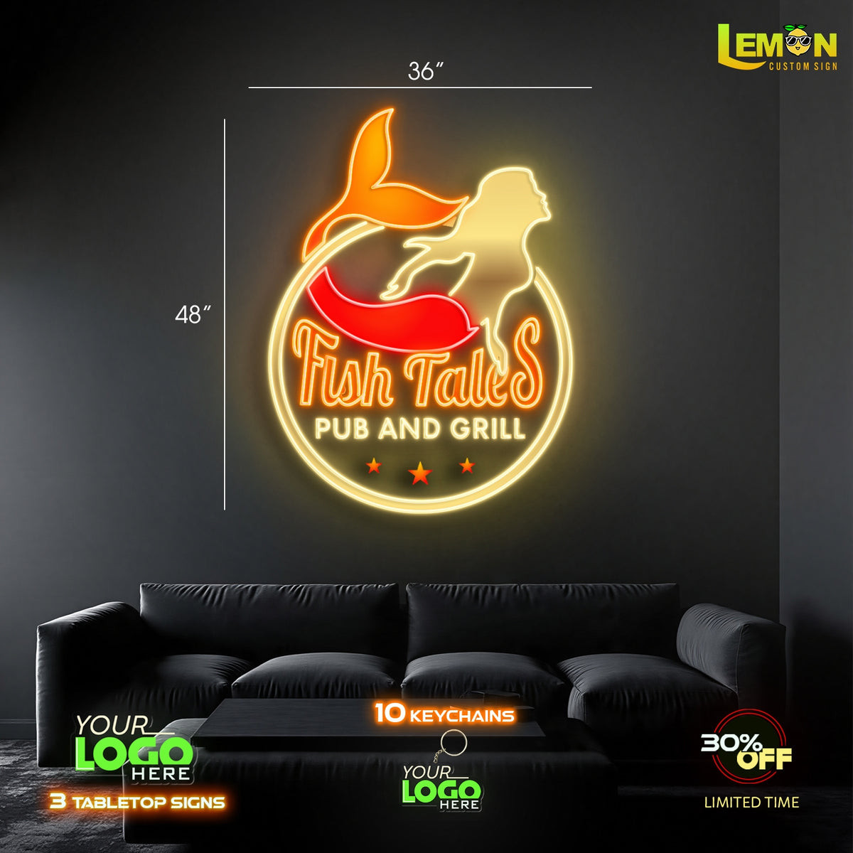 Fish Tales Pub and Grill | LED NEON SIGN (2 SIGNS INDOOR)