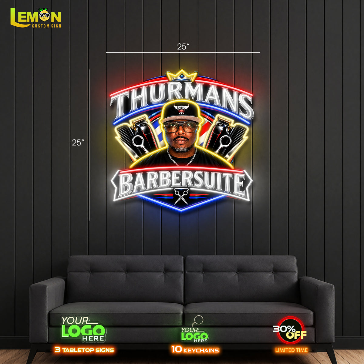 THURMANS BARBERSUITE - Led Neon Sign (25 inch)