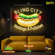 BLING CITY & HOTDOGS | LED NEON SIGN (2 SIGNS)