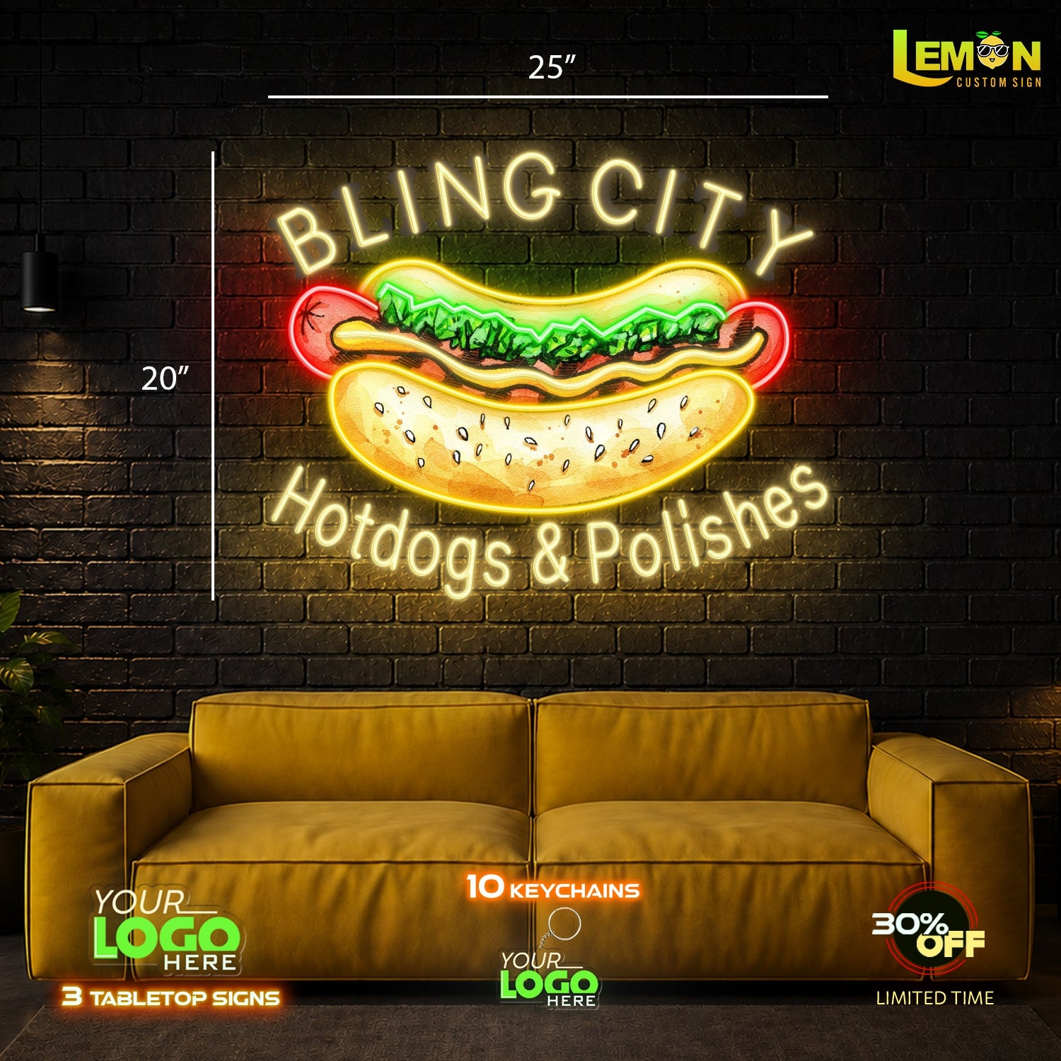 BLING CITY & HOTDOGS | LED NEON SIGN (2 SIGNS)