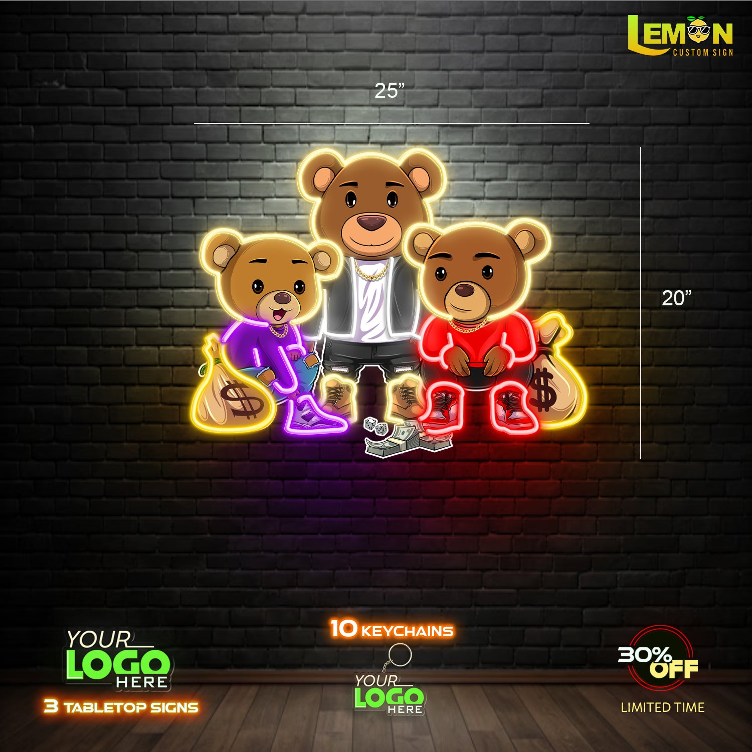 THREE BEARS | LED NEON SIGN
