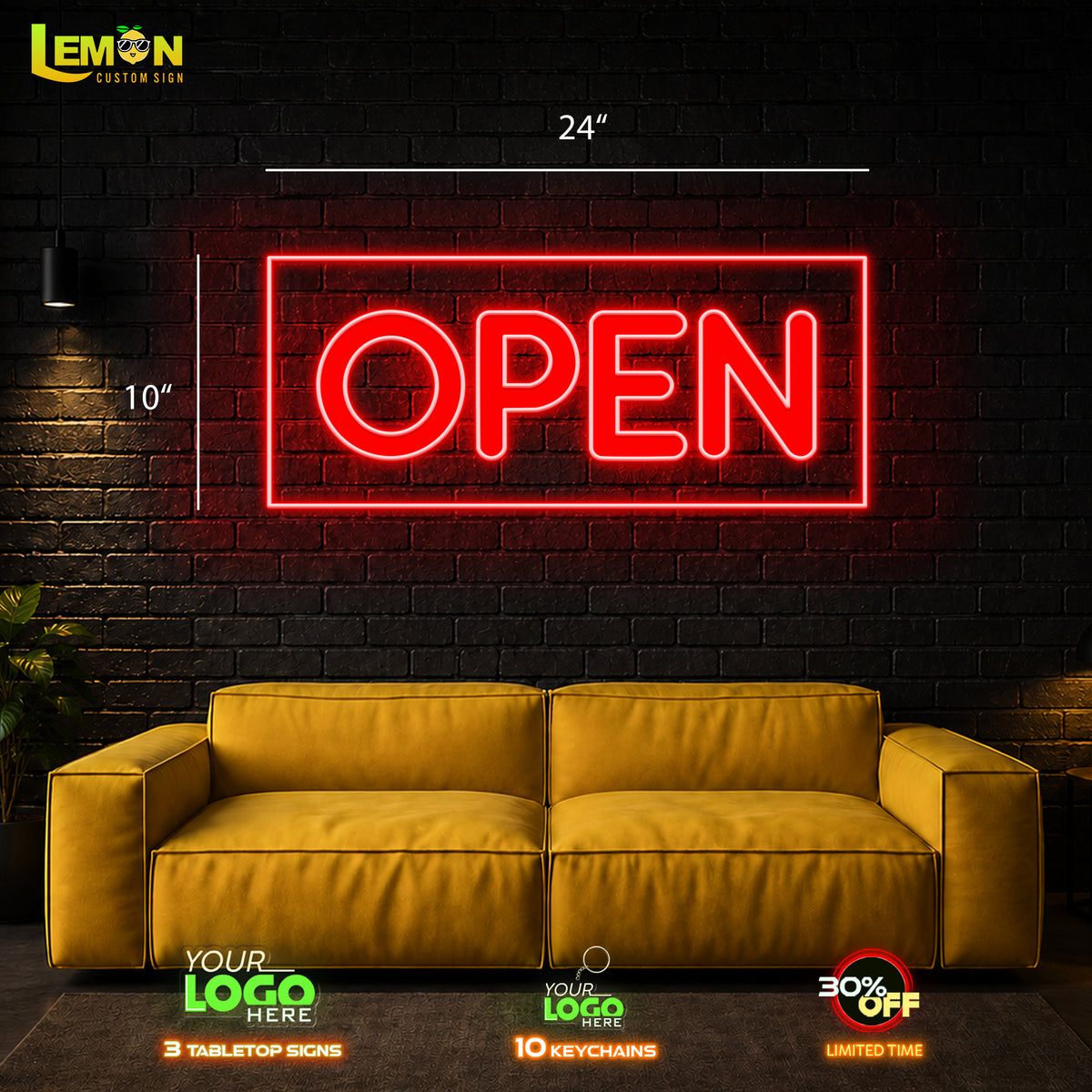 8 OPEN LED NEON SIGNS