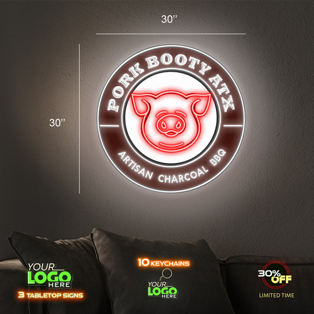 PORK BOOTY ATX | LED NEON SIGN ( 2 WATERPROOF SIGNS)