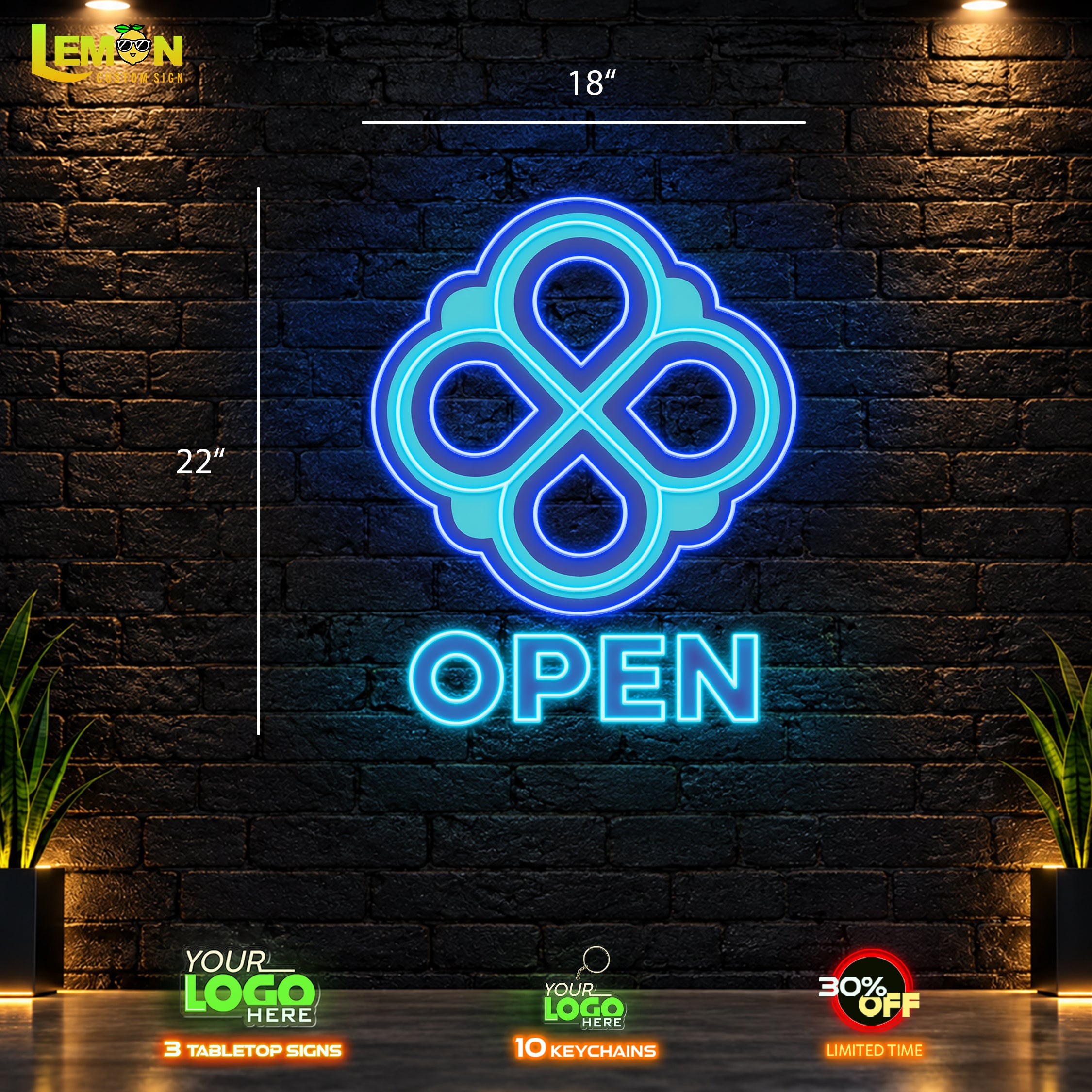 LOGO OPEN | LED NEON SIGN ( Outdoor Sign)