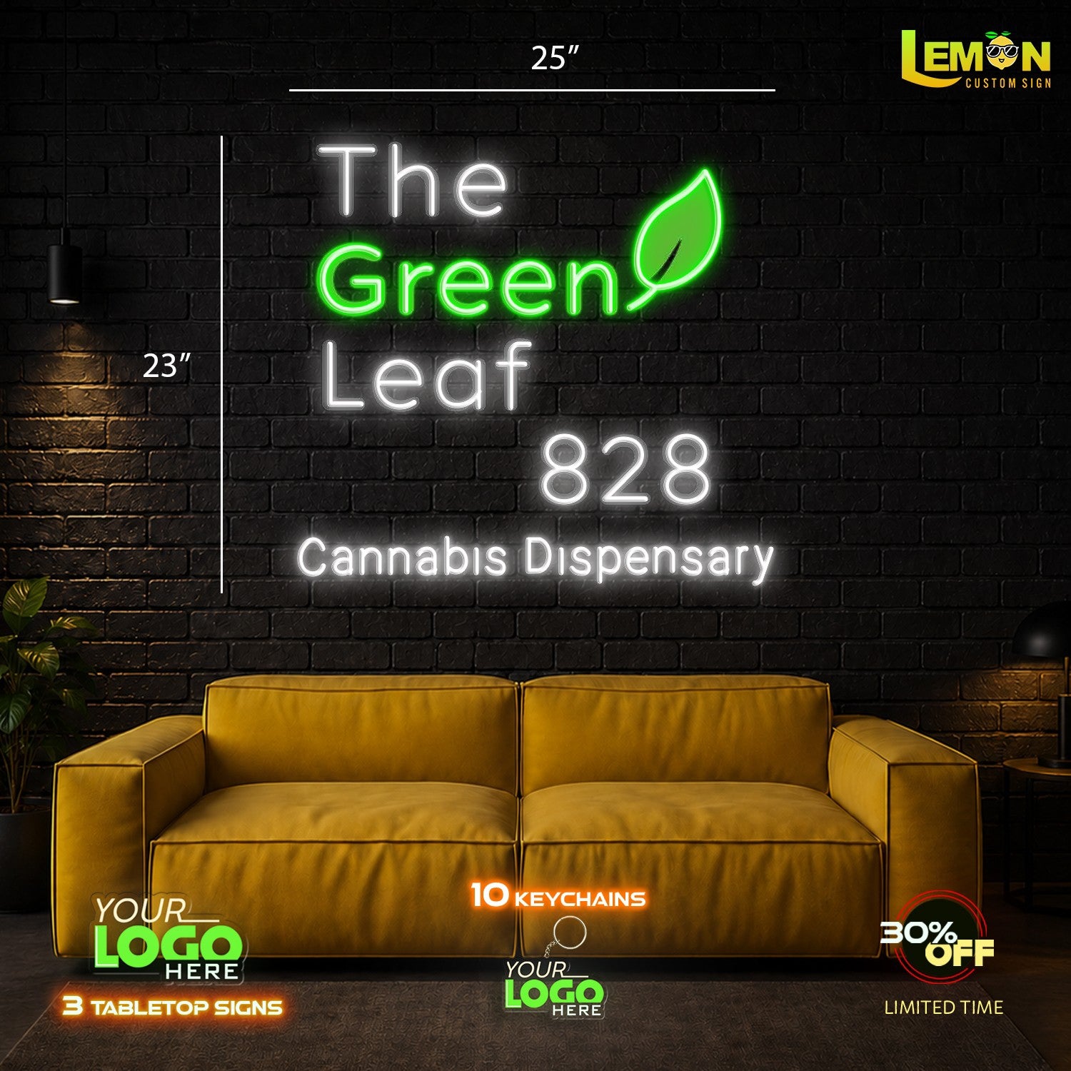 The Green Leaf 828|Led Neon Sign